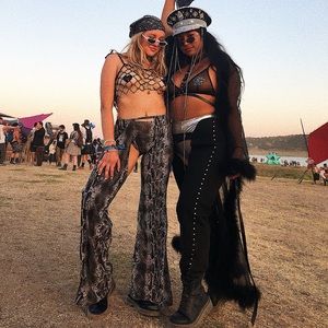 Black denim cheek less chaps